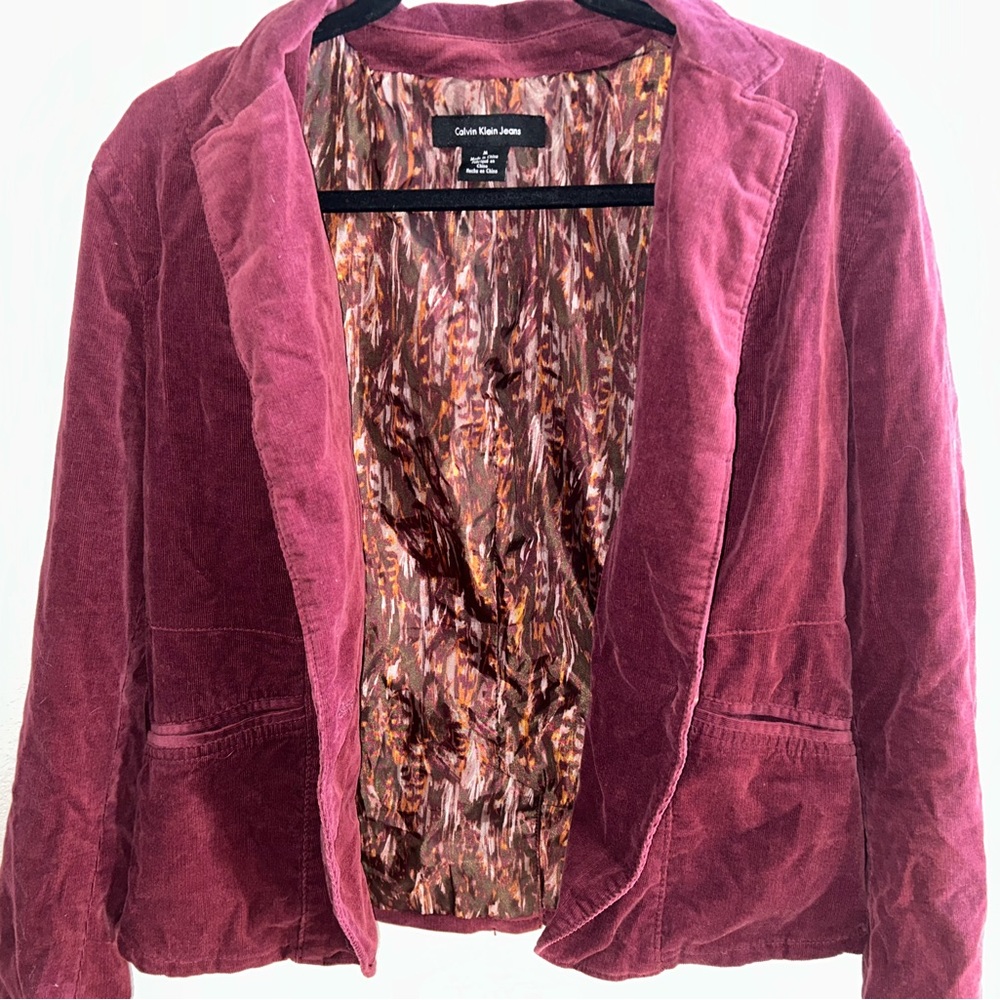 Women's Red Velvet Blazer